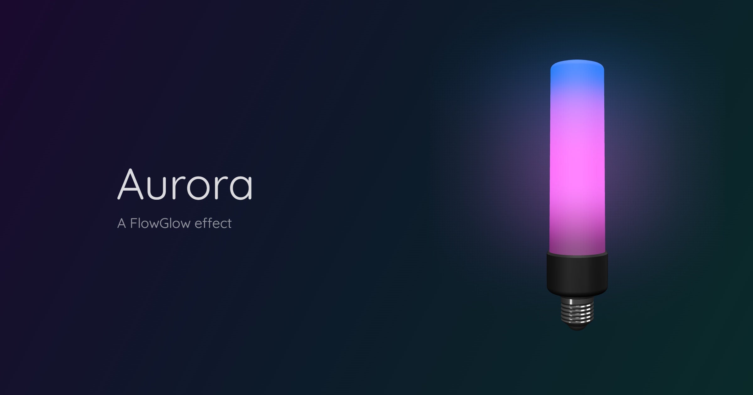 FlowGlow mit Aurora in Blau-Violett — Lichtstimmung für den Abend