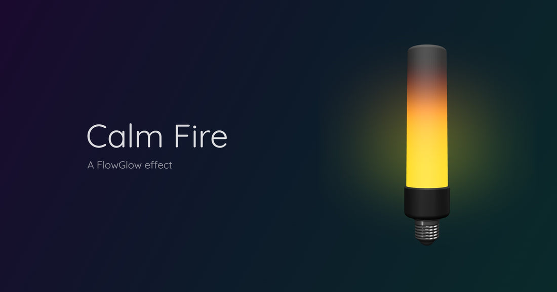 FlowGlow E27 LED-Effektlampe mit animiertem Calm Fire Effekt