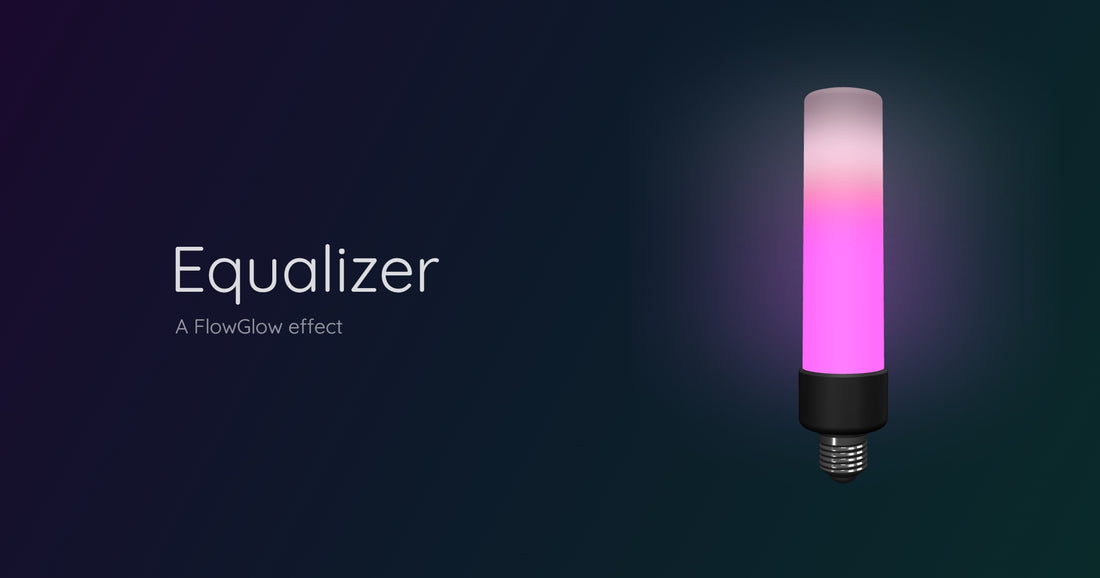 FlowGlow mit Equalizer Effekt — Sound-reaktives Partylicht in Rot und Violett