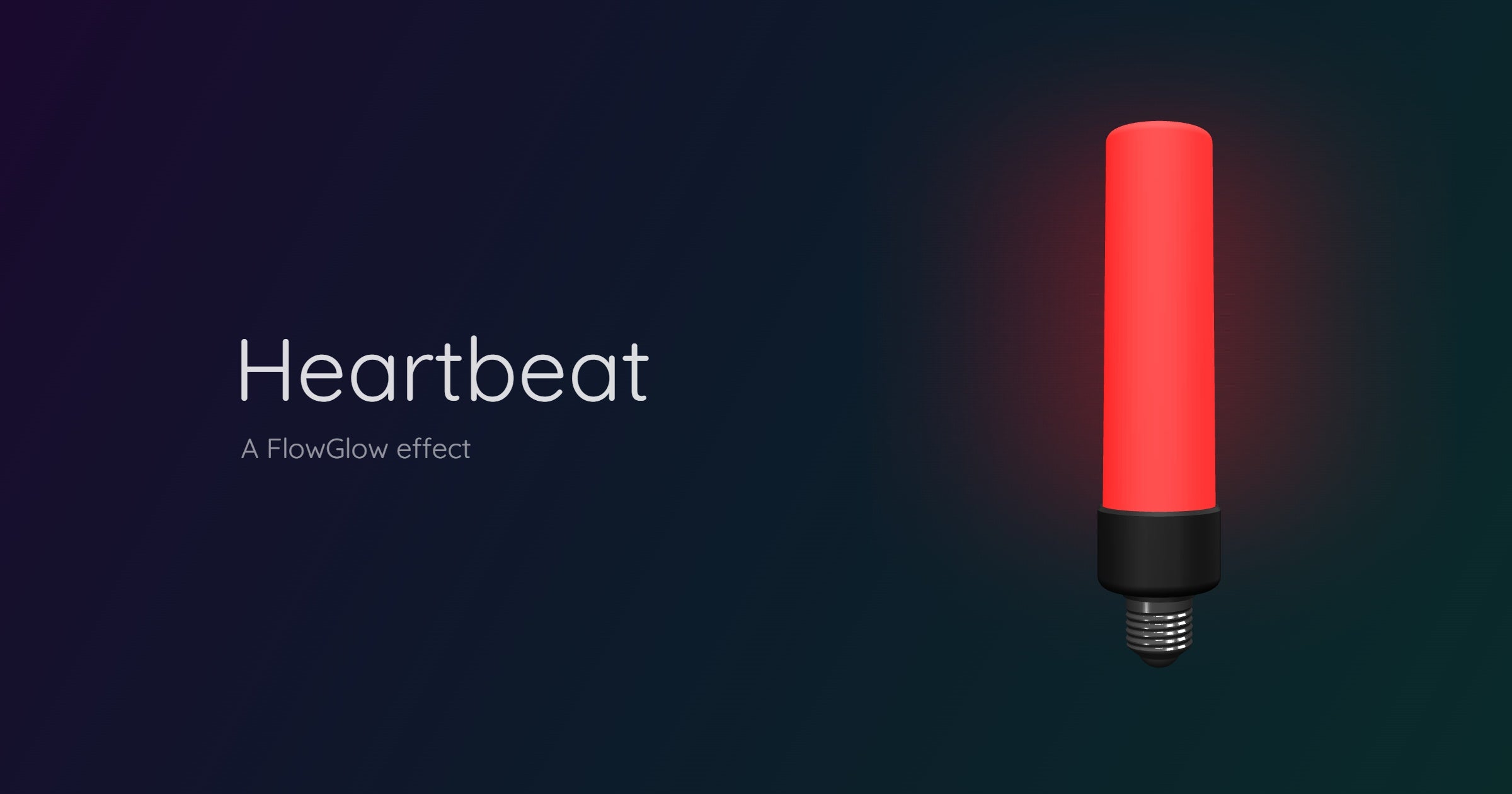 Red FlowGlow effect lamp with the pulsing Heartbeat effect on an E27 socket — a private Glow sent across distance